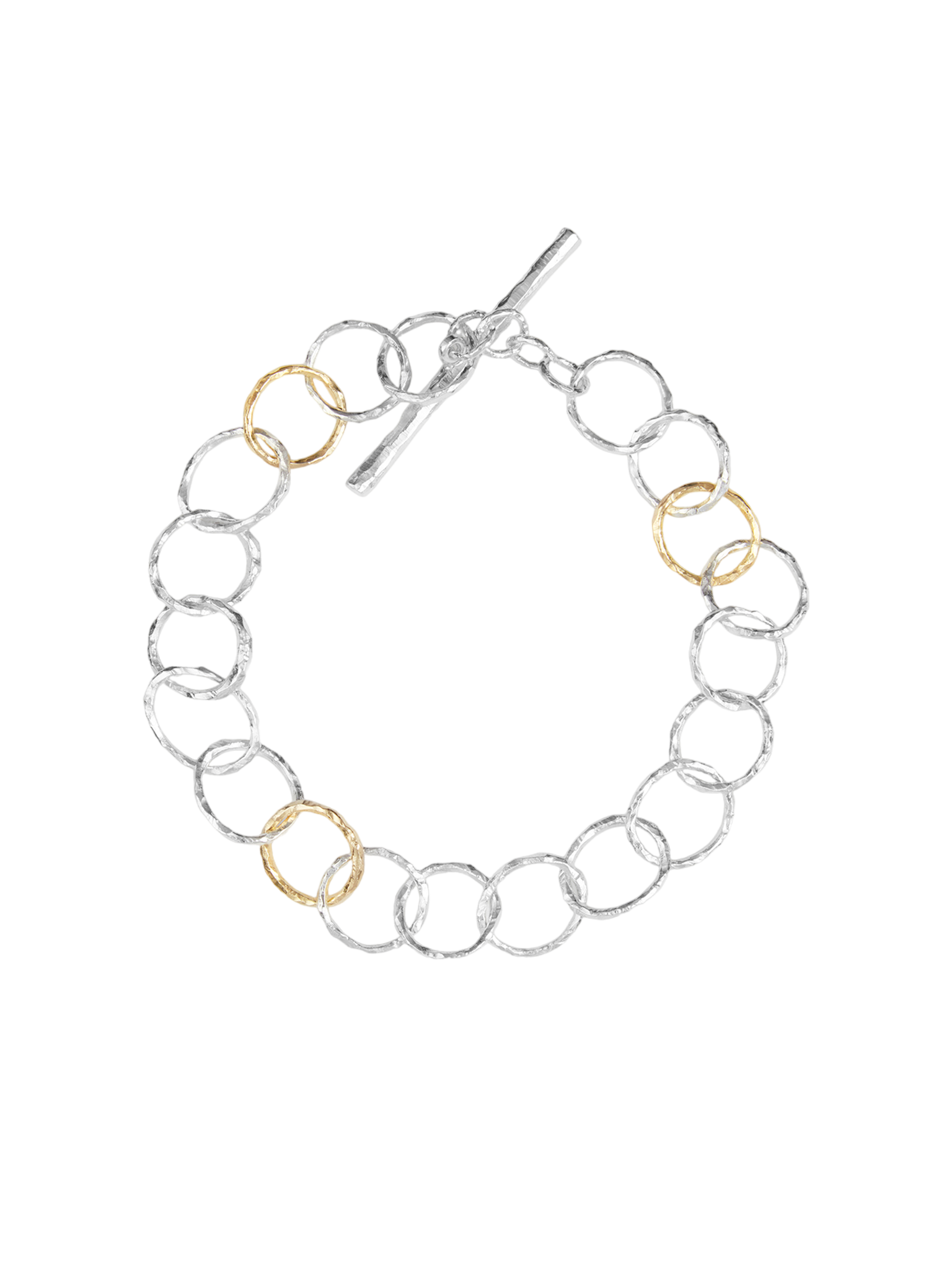 Ringi bracelet in silver and 18k yellow gold